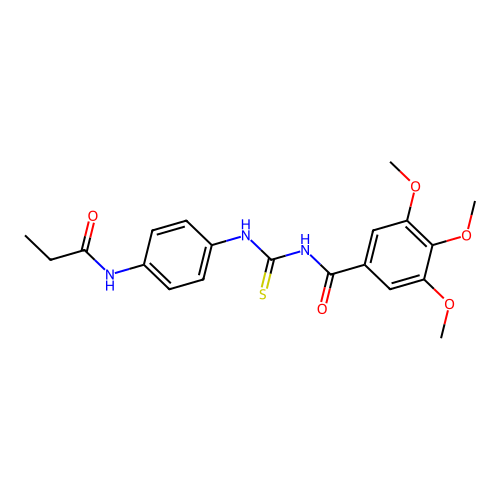 3,4,5-trimethoxy-N-{[4-(propanoylamino)phenyl]carbamothioyl}benzamide structure