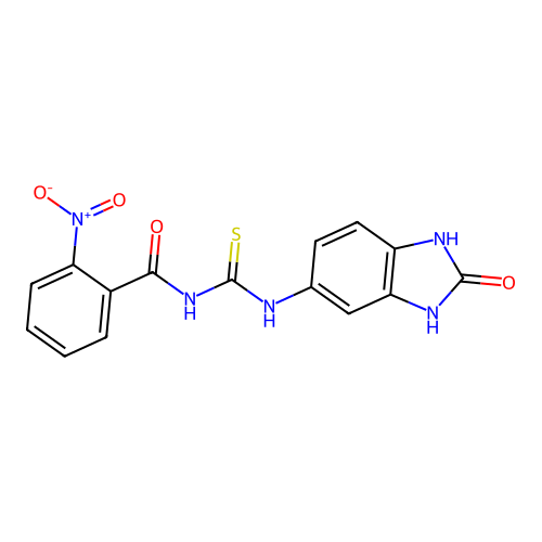 2-nitro-N-[(2-oxo-2,3-dihydro-1H-benzimidazol-5-yl)carbamothioyl]benzamide structure