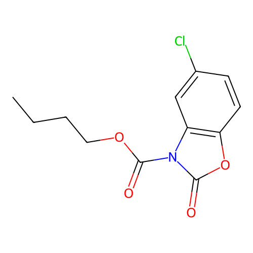 Butyl 5-chloro-2-oxo-1,3-benzoxazole-3(2H)-carboxylate structure