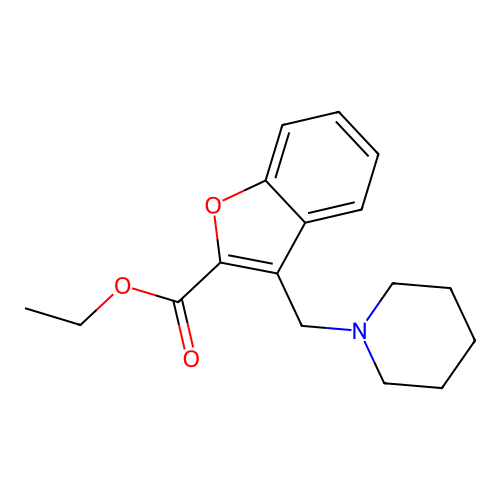 Ethyl 3-(piperidin-1-ylmethyl)-1-benzofuran-2-carboxylate structure