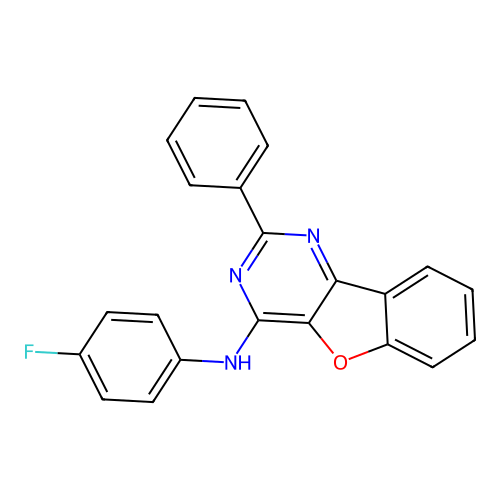 N-(4-fluorophenyl)-2-phenyl[1]benzofuro[3,2-d]pyrimidin-4-amine structure