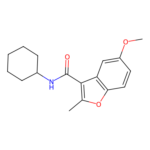 N-cyclohexyl-5-methoxy-2-methyl-1-benzofuran-3-carboxamide structure