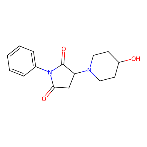 3-(4-Hydroxypiperidin-1-yl)-1-phenylpyrrolidine-2,5-dione structure