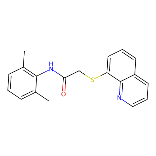 N-(2,6-dimethylphenyl)-2-(8-quinolinylsulfanyl)acetamide structure
