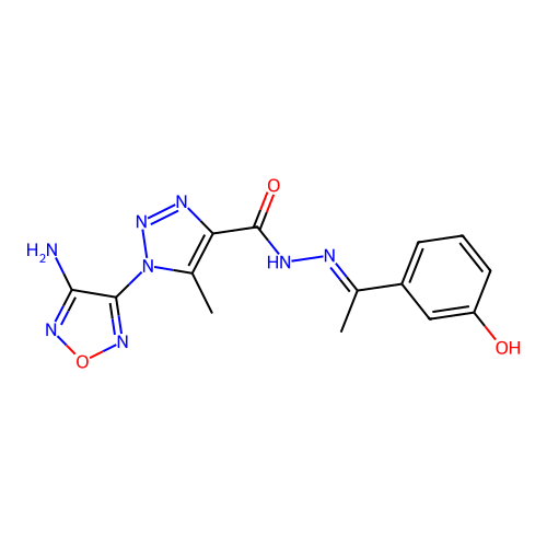 C14H14N8O3 structure