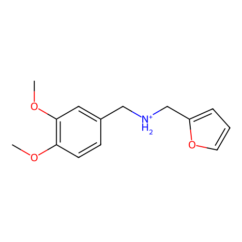 (3,4-Dimethoxyphenyl)-N-[(furan-2-yl)methyl]methanaminium structure
