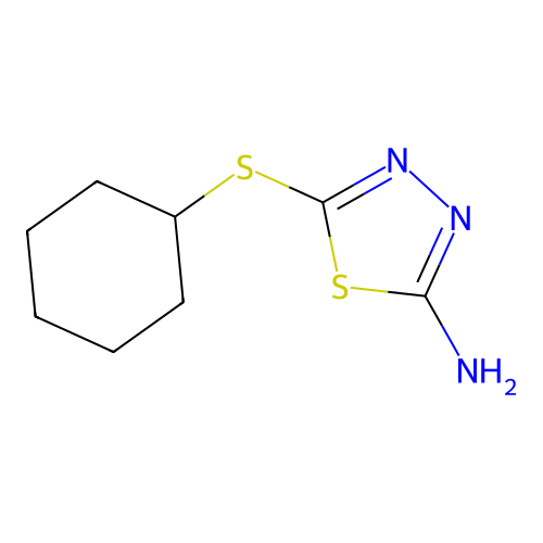 5-(Cyclohexylsulfanyl)-1,3,4-thiadiazol-2-amine structure