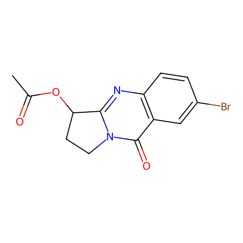 7-Bromo-9-oxo-1,2,3,9-tetrahydropyrrolo[2,1-b]quinazolin-3-yl acetate structure