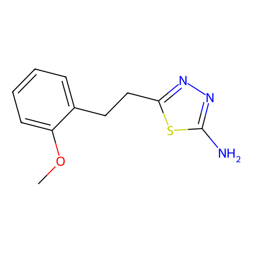 5-[2-(2-Methoxy-phenyl)-ethyl]-[1,3,4]thiadiazol-2-ylamine structure