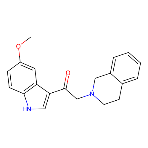 2-(3,4-dihydroisoquinolin-2(1H)-yl)-1-(5-methoxy-1H-indol-3-yl)ethanone structure