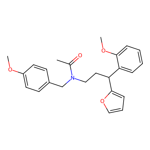 N-[3-(furan-2-yl)-3-(2-methoxyphenyl)propyl]-N-[(4-methoxyphenyl)methyl]acetamide structure