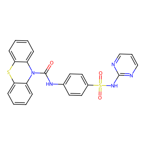 N-[4-(pyrimidin-2-ylsulfamoyl)phenyl]-10H-phenothiazine-10-carboxamide structure