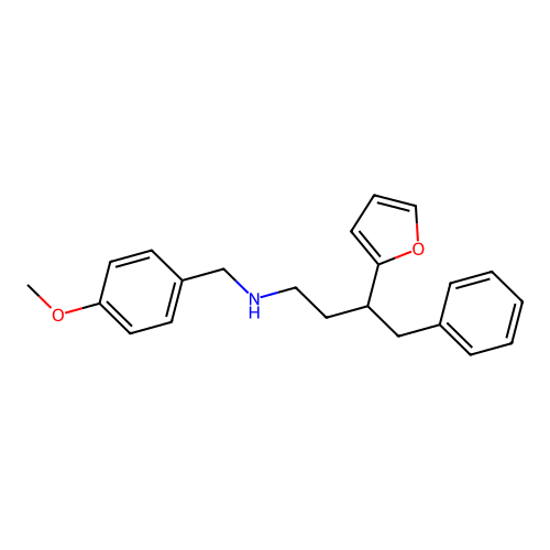 3-(furan-2-yl)-N-(4-methoxybenzyl)-4-phenylbutan-1-amine structure