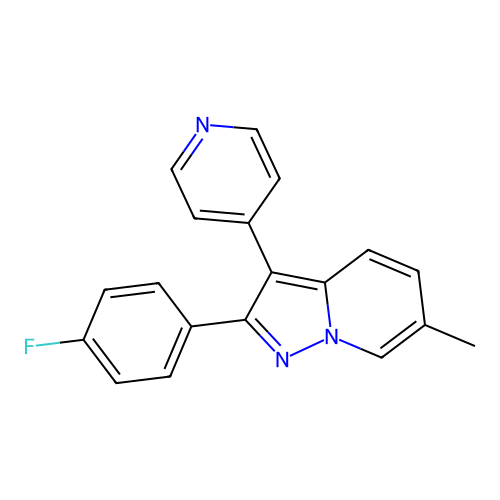 2-(4-Fluorophenyl)-6-methyl-3-(pyridin-4-yl)pyrazolo[1,5-a]pyridine structure