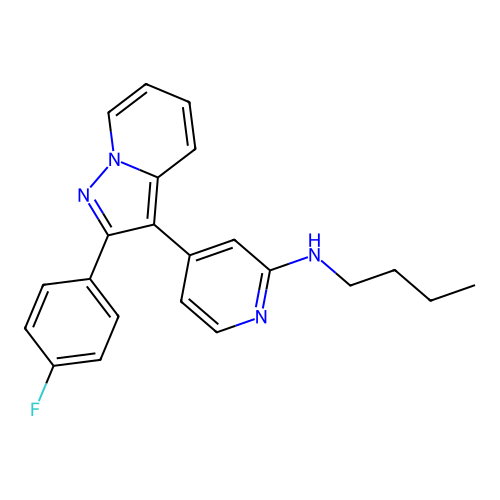 n-Butyl-4-[2-(4-fluorophenyl)pyrazolo[1,5-a]pyridin-3-yl]-2-pyridinamine structure