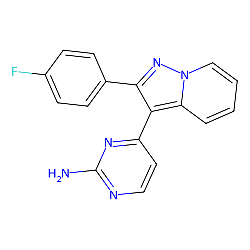 4-[2-(4-Fluorophenyl)pyrazolo[1,5-a]pyridin-3-yl]-2-pyrimidinamine structure