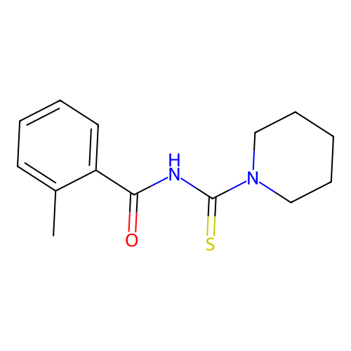 2-methyl-N-(piperidin-1-ylcarbonothioyl)benzamide structure