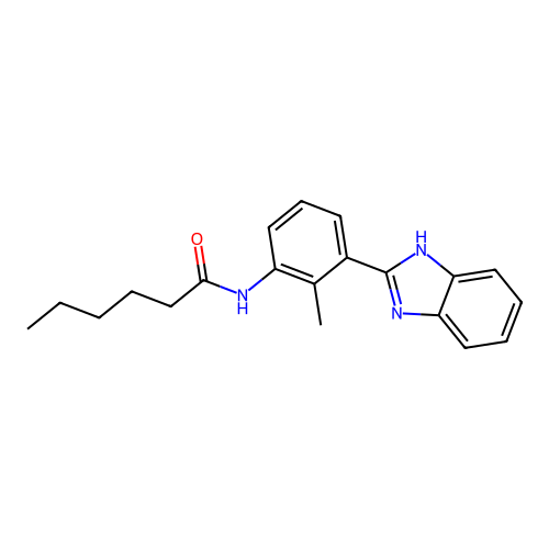 N-[3-(1H-benzimidazol-2-yl)-2-methylphenyl]hexanamide structure