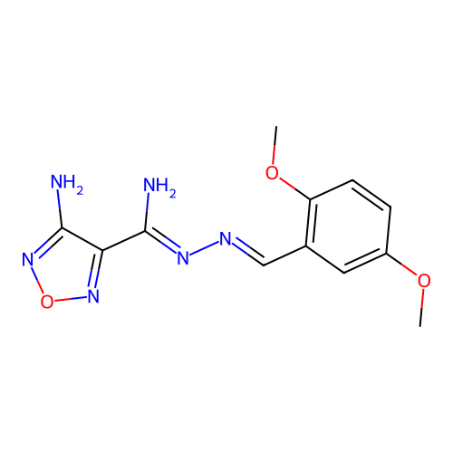 4-amino-N'-[(E)-(2,5-dimethoxyphenyl)methylidene]-1,2,5-oxadiazole-3-carbohydrazonamide structure