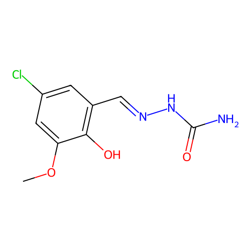 [(5-Chloro-2-hydroxy-3-methoxyphenyl)methylideneamino]urea structure