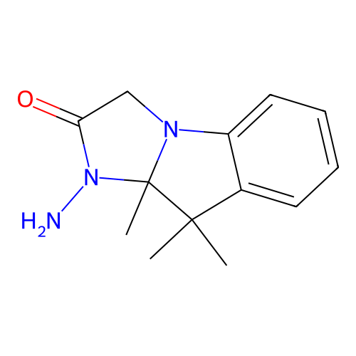 1-Amino-9,9,9a-trimethylimidazolidino[1,2-a]indolin-2-one structure