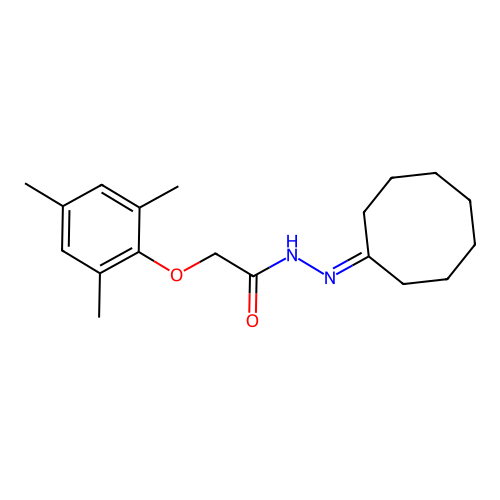 N'-cyclooctylidene-2-(2,4,6-trimethylphenoxy)acetohydrazide structure