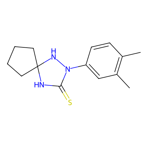 2-(3,4-Dimethylphenyl)-1,2,4-triazaspiro[4.4]nonane-3-thione structure