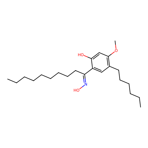 4-hexyl-2-(N-hydroxy-C-nonylcarbonimidoyl)-5-methoxyphenol structure