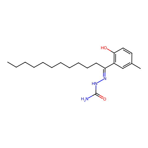[1-(2-Hydroxy-5-methylphenyl)dodecylideneamino]urea structure