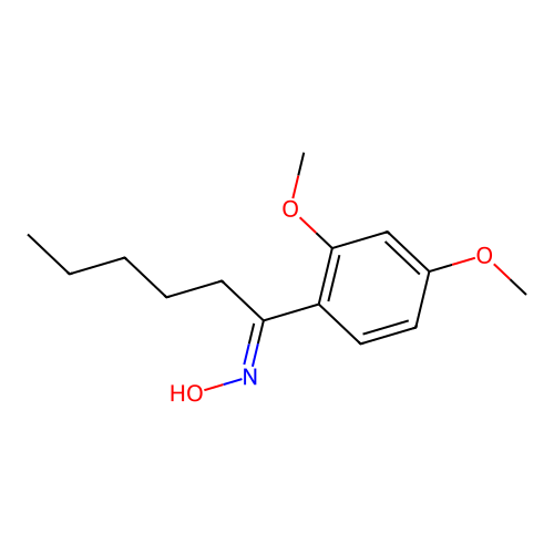 N-[1-(2,4-dimethoxyphenyl)hexylidene]hydroxylamine structure