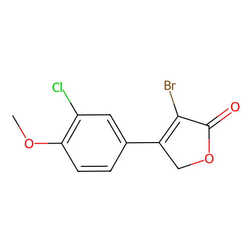 3-bromo-4-(3-chloro-4-methoxyphenyl)-2(5H)-furanone structure
