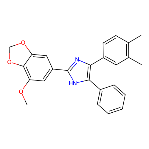 5-(3,4-dimethylphenyl)-2-(7-methoxy-1,3-benzodioxol-5-yl)-4-phenyl-1H-imidazole structure