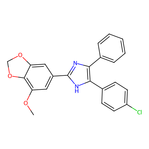 5-(4-chlorophenyl)-2-(7-methoxy-1,3-benzodioxol-5-yl)-4-phenyl-1H-imidazole structure