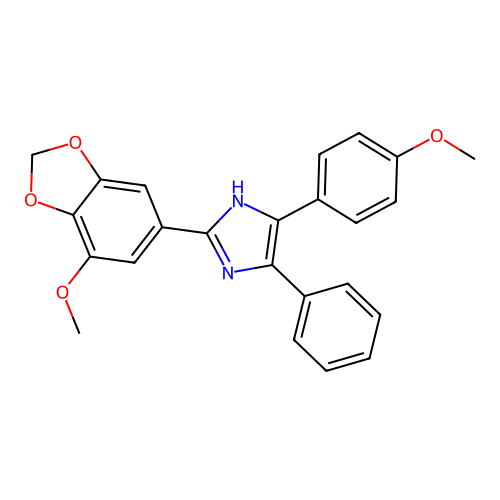 2-(7-methoxy-1,3-benzodioxol-5-yl)-5-(4-methoxyphenyl)-4-phenyl-1H-imidazole structure