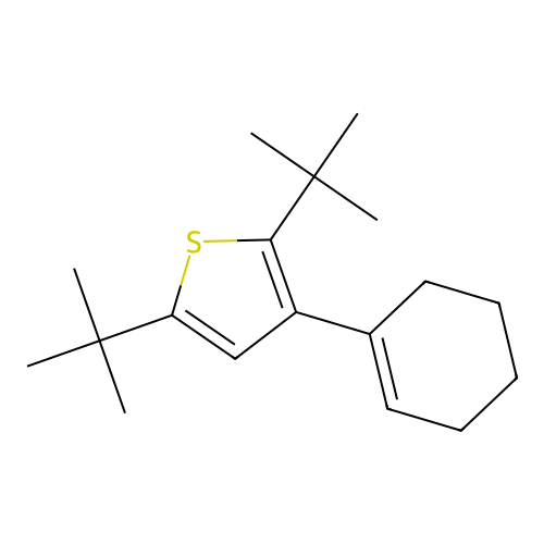 2,5-Ditert-butyl-3-(cyclohexen-1-yl)thiophene structure