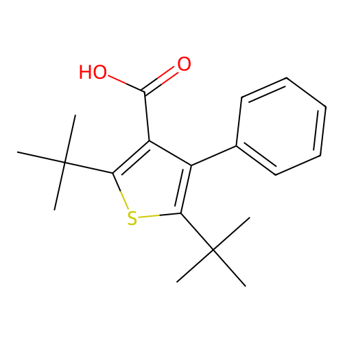 2,5-Ditert-butyl-4-phenyl-3-thiophenecarboxylic acid structure