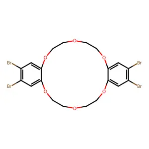 2,3,13,14-Tetrabromo-6,7,9,10,17,18,20,21-octahydrodibenzo[b,k][1,4,7,10,13,16]hexaoxacyclooctadecine structure