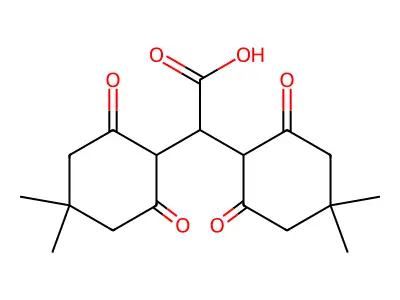 2,2-Bis(4,4-dimethyl-2,6-dioxocyclohexyl)acetic acid structure