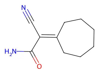 2-Cyano-2-cycloheptylideneacetamide structure