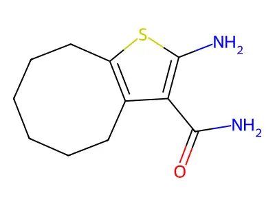 2-Amino-4,5,6,7,8,9-hexahydrocycloocta[b]thiophene-3-carboxamide structure