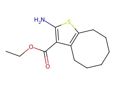 Ethyl 2-amino-4,5,6,7,8,9-hexahydrocycloocta[b]thiophene-3-carboxylate structure