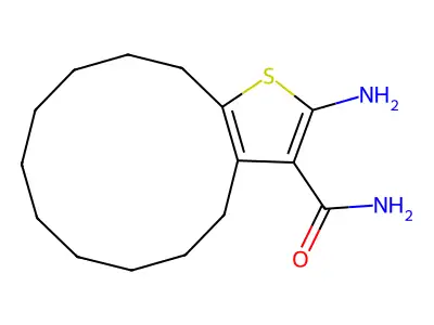 2-Amino-4,5,6,7,8,9,10,11,12,13-decahydrocyclododeca[b]thiophene-3-carboxamide structure