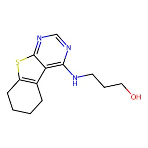 3-(5,6,7,8-Tetrahydro[1]benzothieno[2,3-d]pyrimidin-4-ylamino)propan-1-ol structure