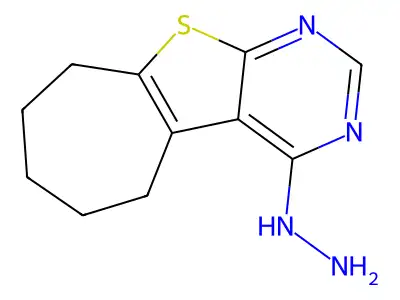 4-hydrazinyl-6,7,8,9-tetrahydro-5H-cyclohepta[4,5]thieno[2,3-d]pyrimidine structure