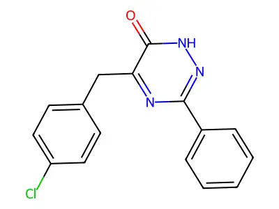 3-Phenyl-5-(4-chlorobenzyl)-1,2,4-triazine-6(1H)-one structure