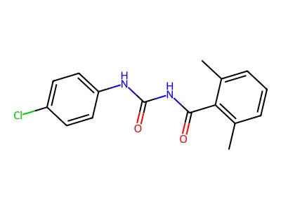 N-(((4-Chlorophenyl)amino)carbonyl)-2,6-dimethylbenzamide structure