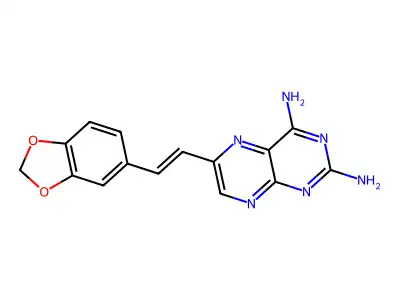 2,4-Diamino-6-[2-[3,4-methylenedioxyphenyl]vinyl]pteridine structure