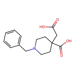 1-Benzyl-4-(carboxymethyl)piperidine-4-carboxylic acid structure