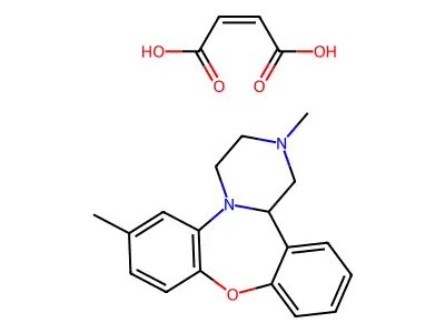 1,3,4,14b-Tetrahydro-2,7-dimethyl-2H-dibenzo(b,f)pyrazino(1,2-d)(1,4)oxazepine structure