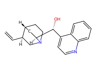 (R)-[(2S,4R,5S)-5-ethenyl-1-azabicyclo[2.2.2]octan-2-yl]-quinolin-4-ylmethanol structure